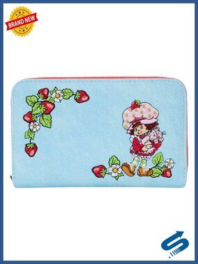 Zip Around Wallet with Gingham and Embroidered Details